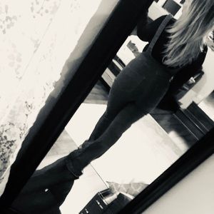 Flared high waisted overalls